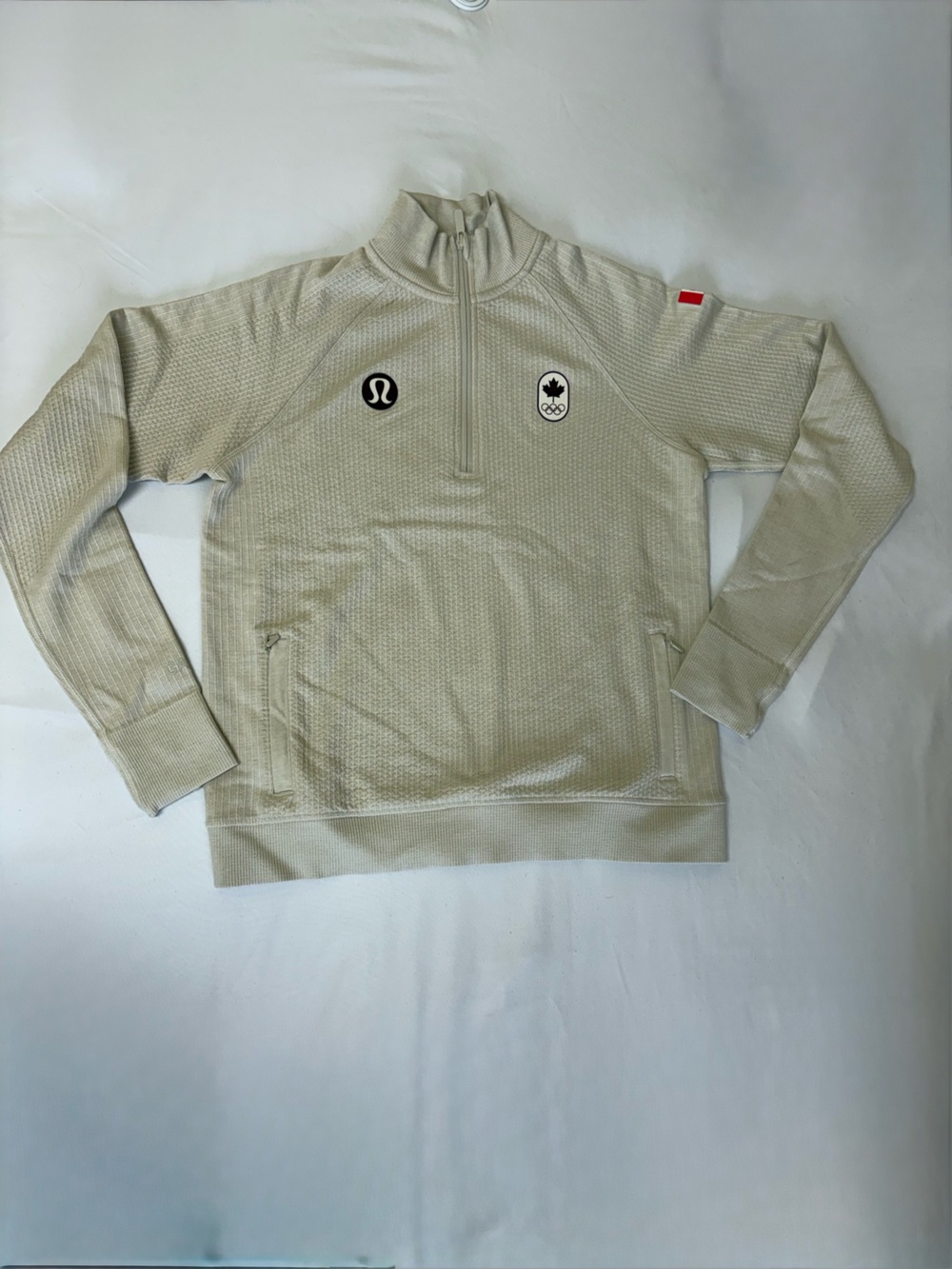 NWOT Lululemon Engineered Warmth 1/4 Zip Sweater Team Canada Olympics Wool Blend